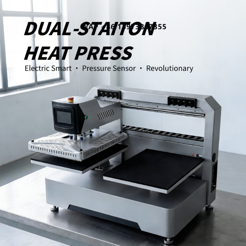 Heat Press Machine - Nowa Elektryczna Automatyczna Dwustanowiskowa Prasa Termotransferowa