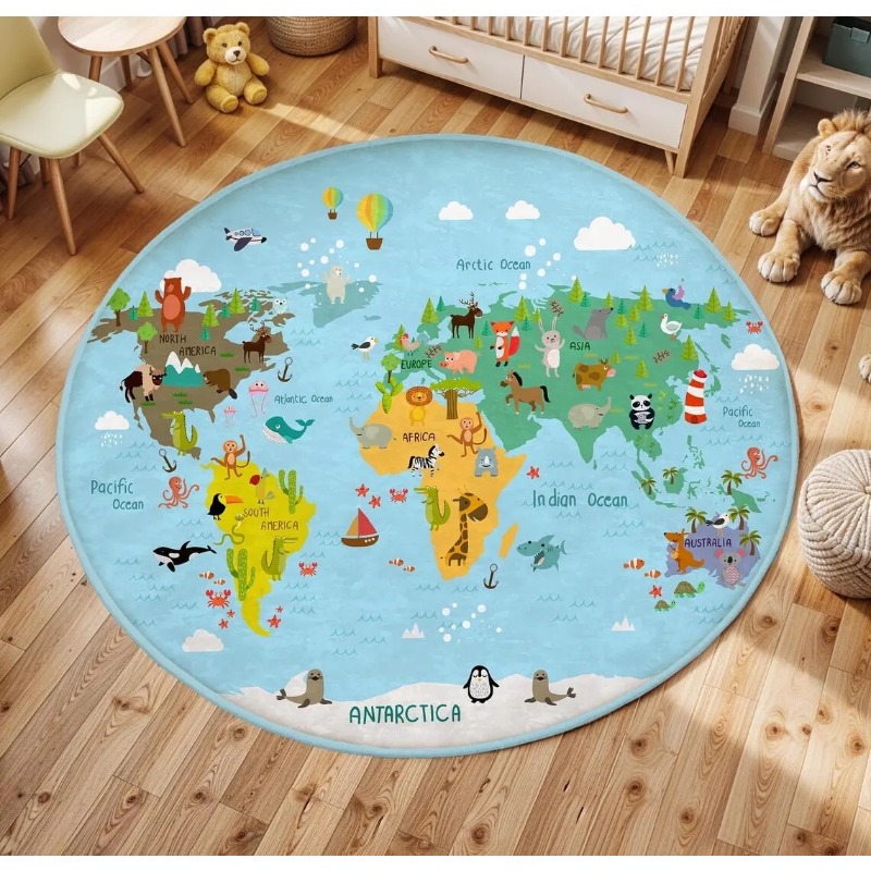   Okrągła mata podłogowa z map – Commercial Printing Format recenzja i cena